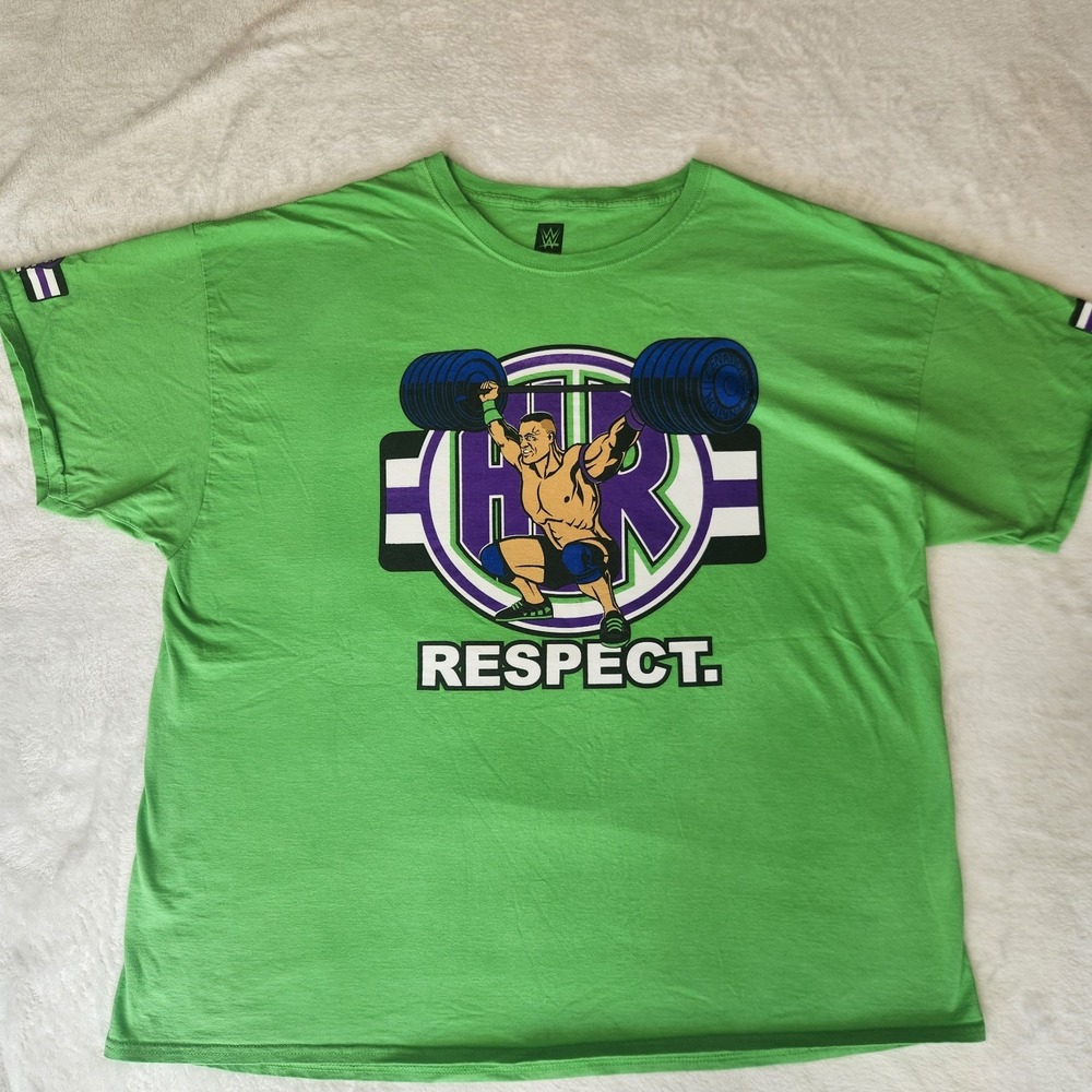 WWE Official John Cena Cenation Respect T-Shirt Lime Green Mens 3XL Wrestling T